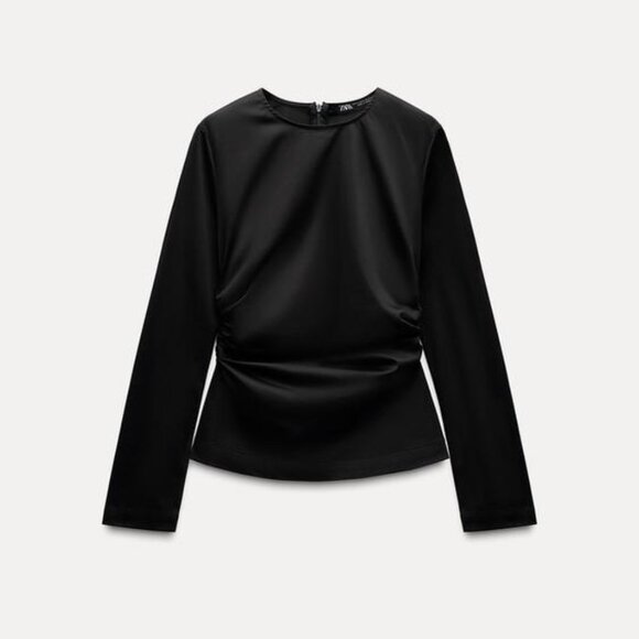 ZARA RUCHED ELASTICIZED TOP - Picture 3 of 7